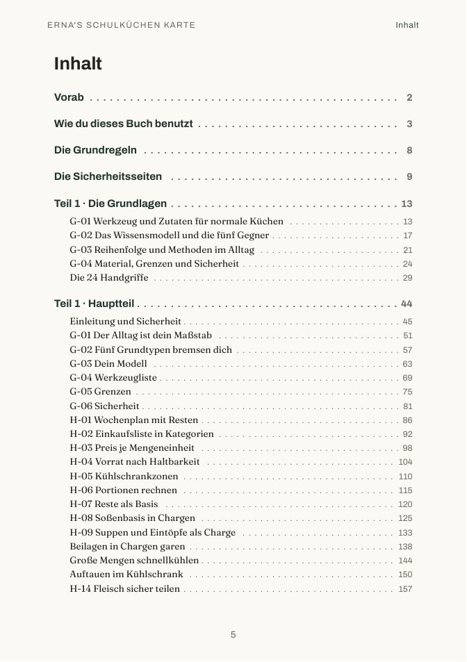 Das Inhaltsverzeichnis